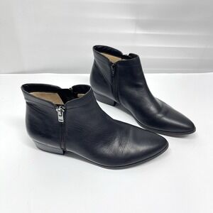Naturalizer Women's Blair 11 W Ankle Booties Black Leather Side Zipper
